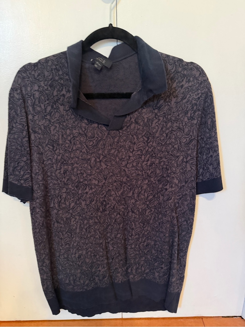 COS Patterned Short-Sleeve Polo Top